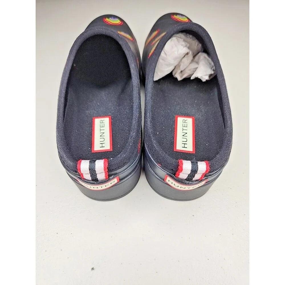 Nwb Hunter Women's Original Waterproof Play Mini Rainbow Print Clogs Size 8 - Picture 8 of 12